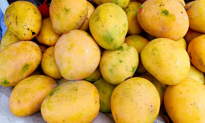 Fresh Ripe Mangoes on Display for sell in India
