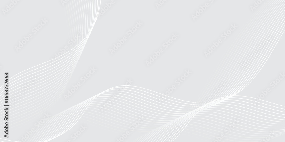 Aufkleber white abstract background with flowing particles. white and gray digital futuristic technology conce