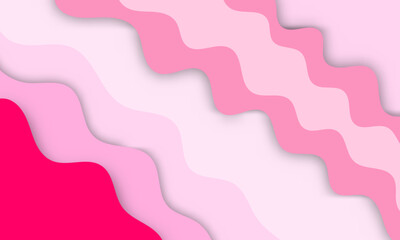 pink stripe wave curve papercut abstract background
