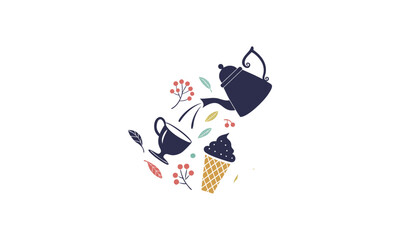 Whimsical Tea Time Delight Illustration