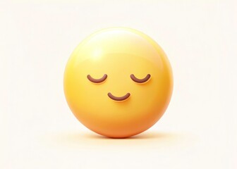 Fototapeta premium Peaceful, simple, and cute 2D emoji. Minimalist digital art, quiet and silent expressions.