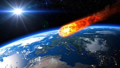 Comet striking Earth