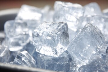 Obraz premium Close-up of many clear ice cubes (1)