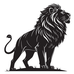 black leo Silhouette Vector, High Quality Illustration on White Background