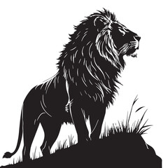 black leo Silhouette Vector, High Quality Illustration on White Background