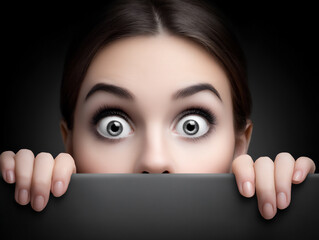 close-up photograph of a wide, unblinking eye staring intensely with dilated pupils