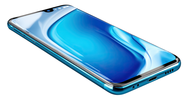 Smartphone technology: A sleek and modern smartphone, showcasing an immersive display with a vibrant interface that reflects technological advancement.