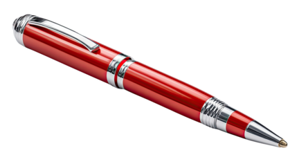 Crimson Elegance: A close-up studio shot unveils a luxurious red pen with metallic accents, embodying sophistication and style for the discerning individual.