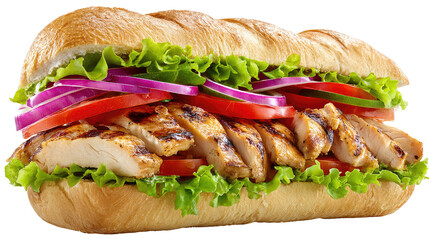 Grilled Chicken Sandwich: An eye-level shot showcases a delicious grilled chicken sandwich. The image offers an inviting glimpse of a culinary creation.