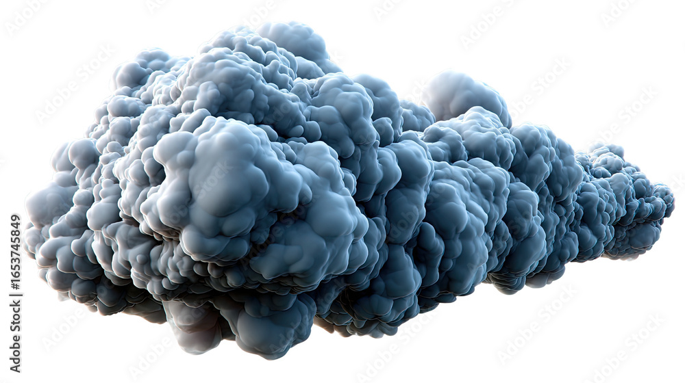 Poster cloud study: a detailed shot of a dynamic cloud, emphasizing its textured and intricate form, evokes