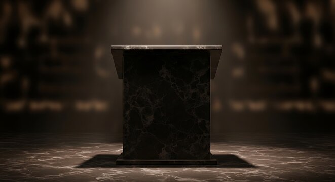 Marble Podium in Spotlight