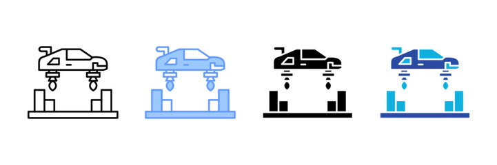 Flying Cars Icon Set Multiple Style Collection