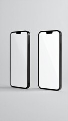 Displaying a pair of contemporary portable devices with empty, ready-to-customize screens, perfect for tech mockups and software demonstrations.