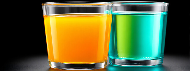 dramatic photograph of a chemical indicator changing color rapidly in a solution