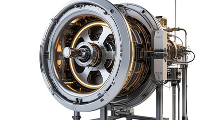 Obraz premium Detailed microscope with dual eyepieces and adjustment knobs isolated clearly on white background