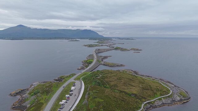 Atlantic Ocean Road (Atlanterhavsveien) near Vevang and Karvag in Norway
