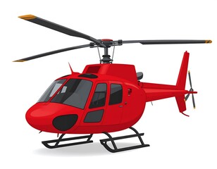 Red helicopter on white background