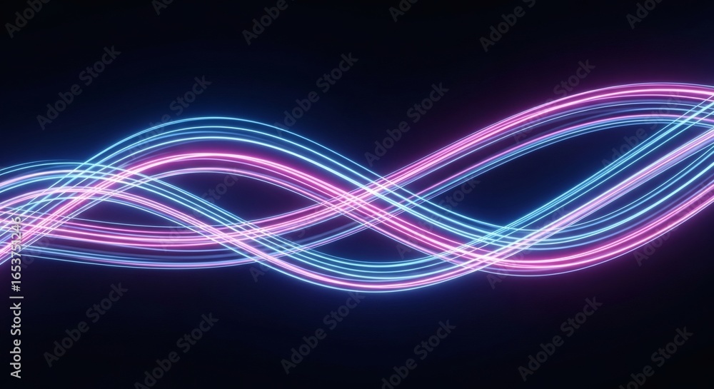 Aufkleber dynamic and vibrant neon light trails elegantly swirl and intertwine like whisked energy, creating a
