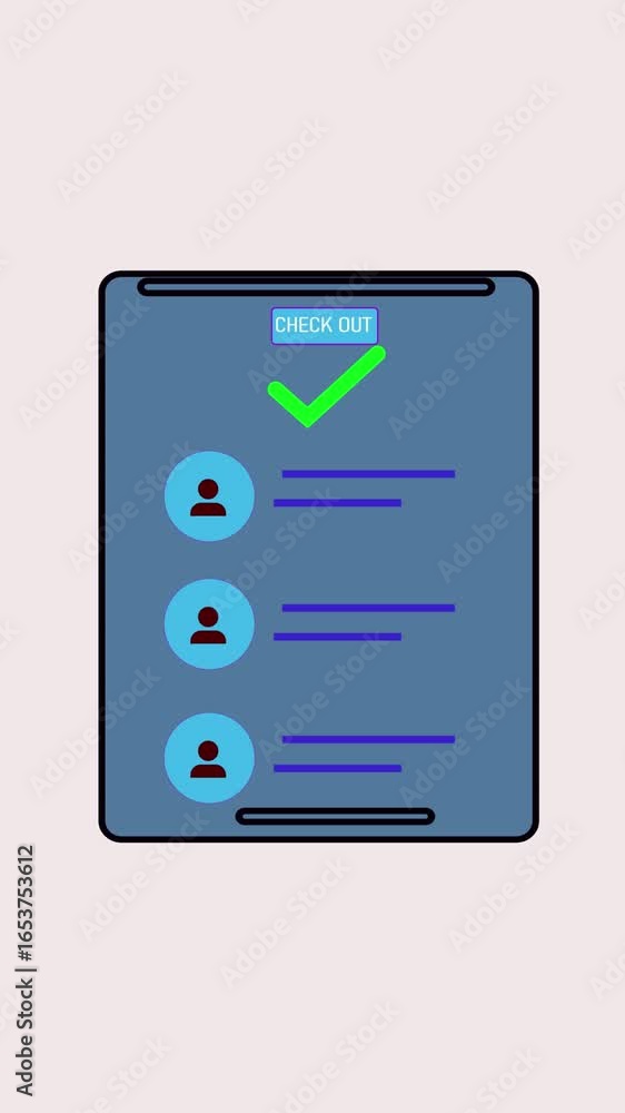 Aufkleber mobile device showing contact list with minimalist style vertical video. minimalistic illustration o