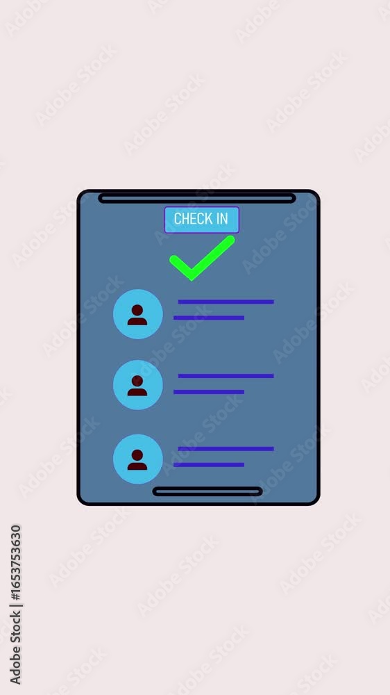 Aufkleber contact list interface on minimal smartphone screen vertical display. animated digital tablet displa