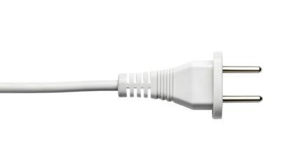 An electric plug with bent prongs and cord twisted