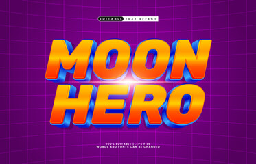 moon hero editable text effect with a superhero and brave text effect