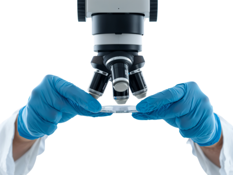 Detailed scientific examination through sophisticated microscopic analysis procedure in laboratory - Powered by Adobe