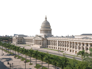 Grand neogothic architecture marvel showcasing intricate details against transparent canvas