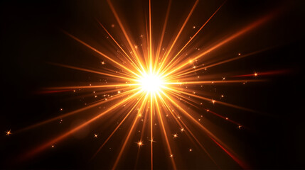 Fototapeta premium Glow light effect. Starburst with sparkles on transparent background. Vector illustration. Sun