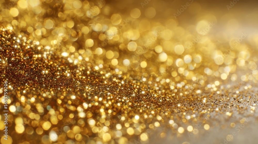 Aufkleber a vibrant array of golden glitter shines and sparkles, showcasing a mix of fine and coarse particles