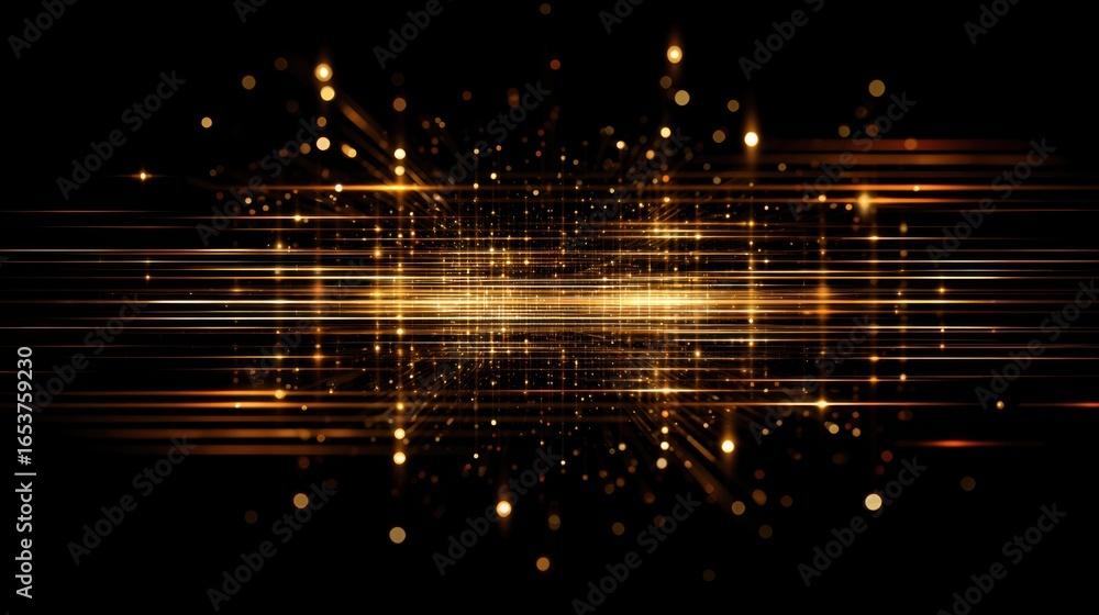 Aufkleber bright golden light beams intersect with shimmering particles, creating an enchanting display. the d