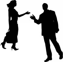 Vector silhouettes man and wo...