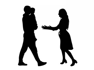 Father carrying his baby is w...