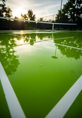 Tennis Court on a Rainy Day