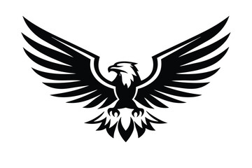 Abstract Eagle with Wings Spread Isolated on White