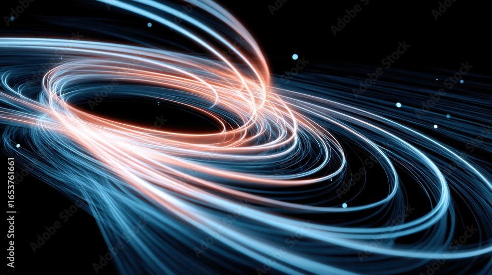 Aufkleber a captivating depiction of vibrant swirling energy patterns in a dark backdrop, showcasing electroma