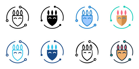 Cultural Preservation icon set multiple style collection 
