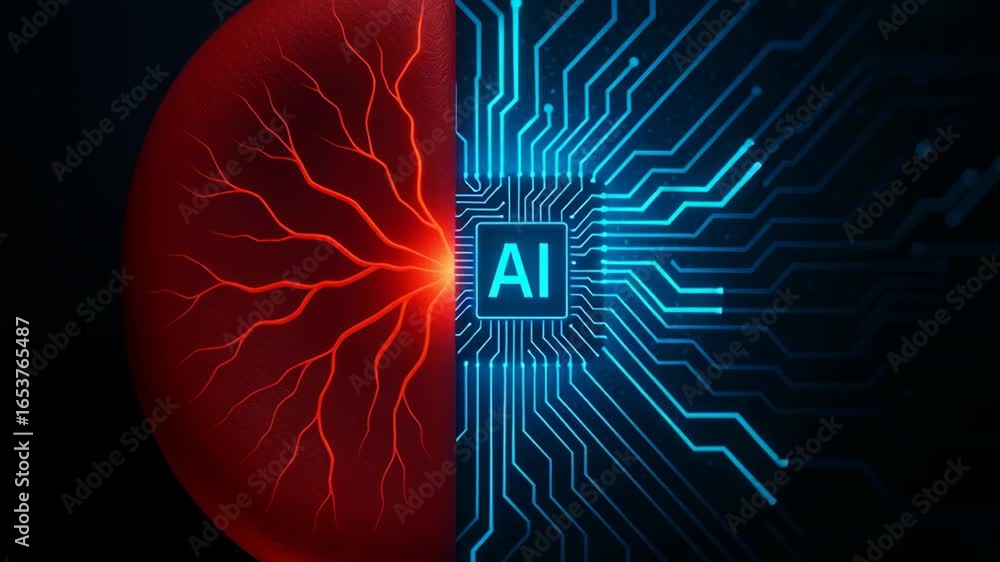 Aufkleber artificial intelligence integration medical technology merges human biology with advanced ai systems