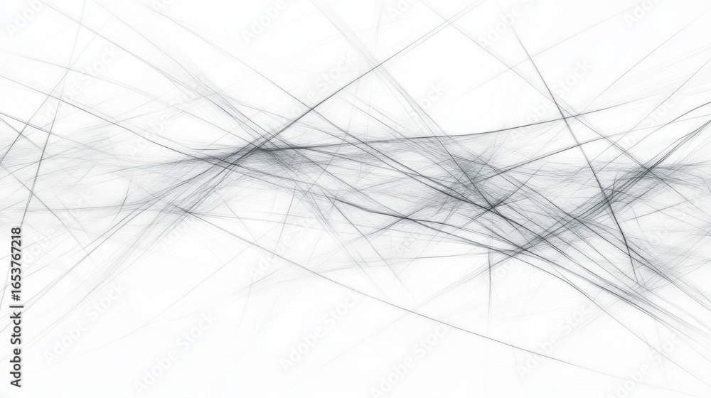 Poster abstract grayscale lines creating chaotic ethereal patterns