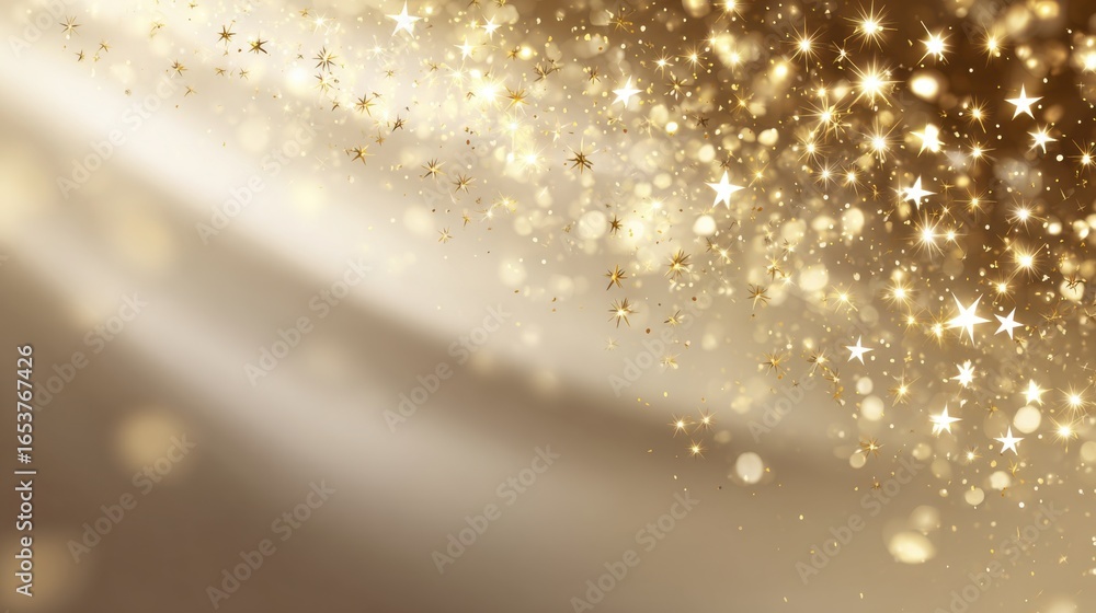 Aufkleber golden sparkles and shimmering light create a magical ambiance, with tiny shining stars scattered ac