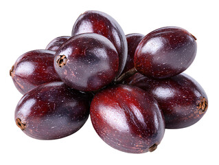 Fototapeta premium Whole Bacaba Palm Fruits in a Small Cluster, Front View, Isolated on Transparent Background