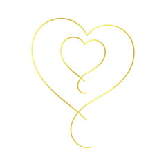 illustration of a heart with a gold ribbon