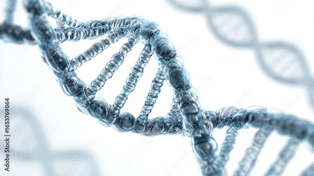Poster a detailed visualization of a dna double helix showcasing the intricate structure of nucleotides and