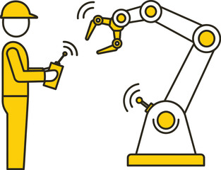 Remote control robot arm industrial automation technology editable