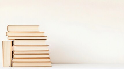 Stacked books on shelf in serene indoor setting during daytime