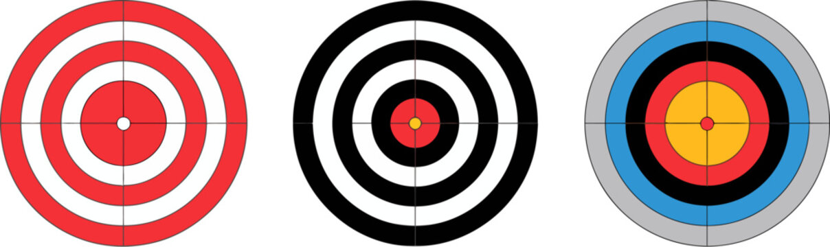 Archery target practice bullseye aim sport game vector design