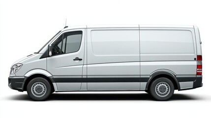 Van Profile. Modern Cargo Van Vehicle for Freight and Delivery Transportation