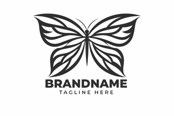 Abstract Butterfly Logo Icon on White Background