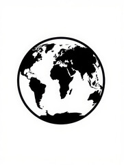 Obraz premium Stylized black and white world map illustration on a white background