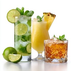 mojito cocktail isolated on white background